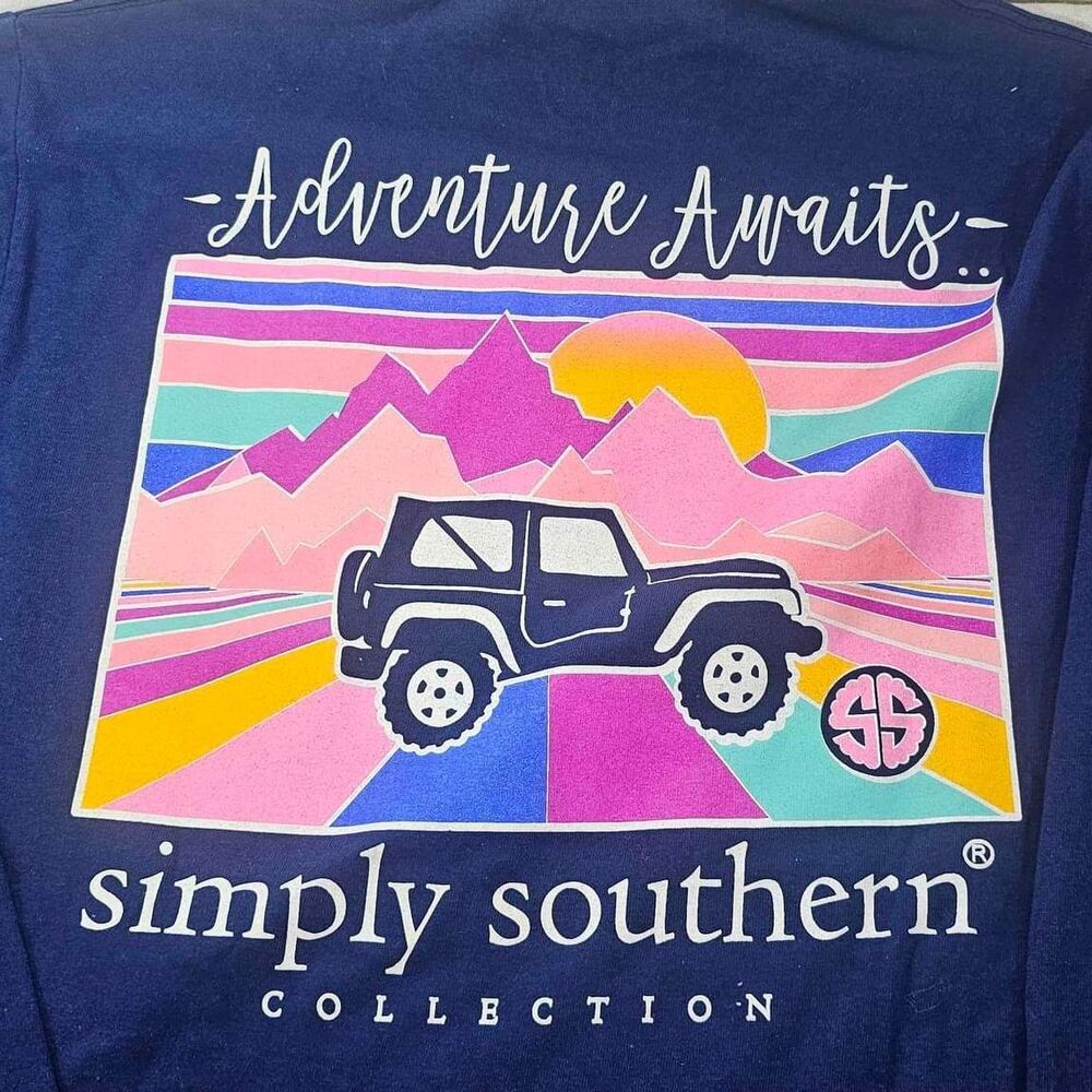 Simply Southern Long Sleeved Women's Blue Shirt - WOMEN'S SIZE SMALL - Picture 3 of 4